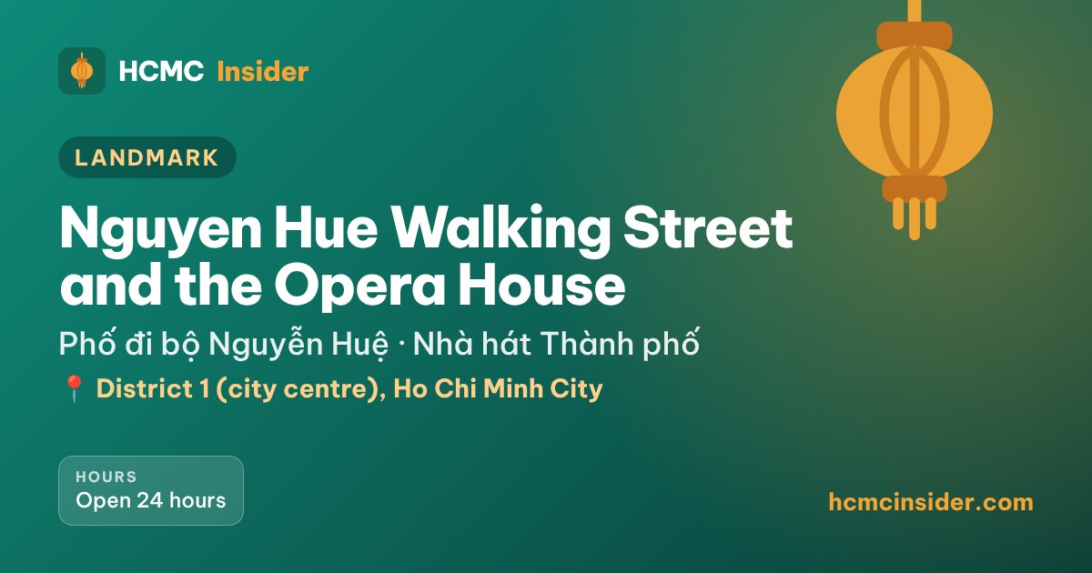 Nguyen Hue Walking Street and the Opera House, Ho Chi Minh City